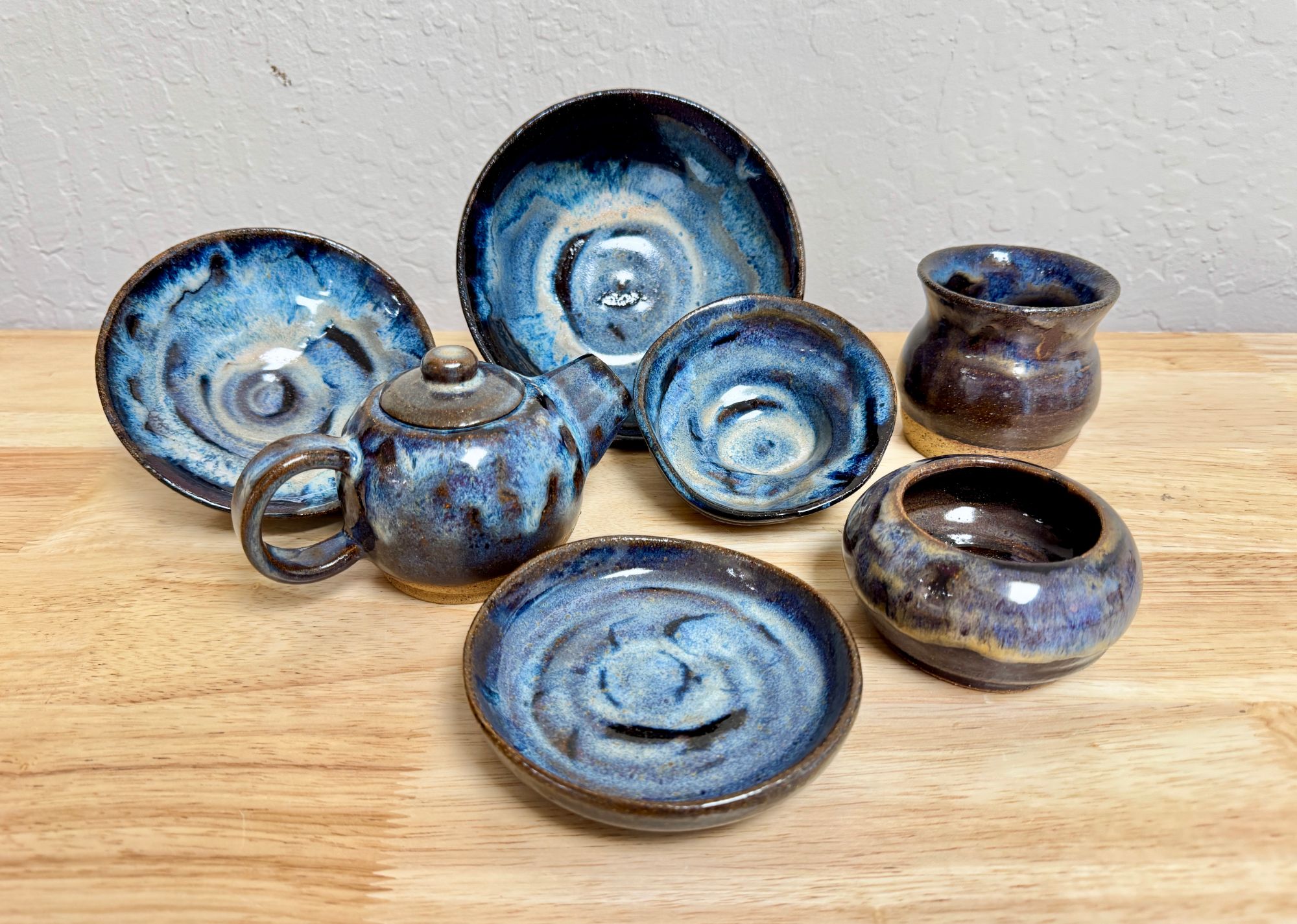 blue mini tea set