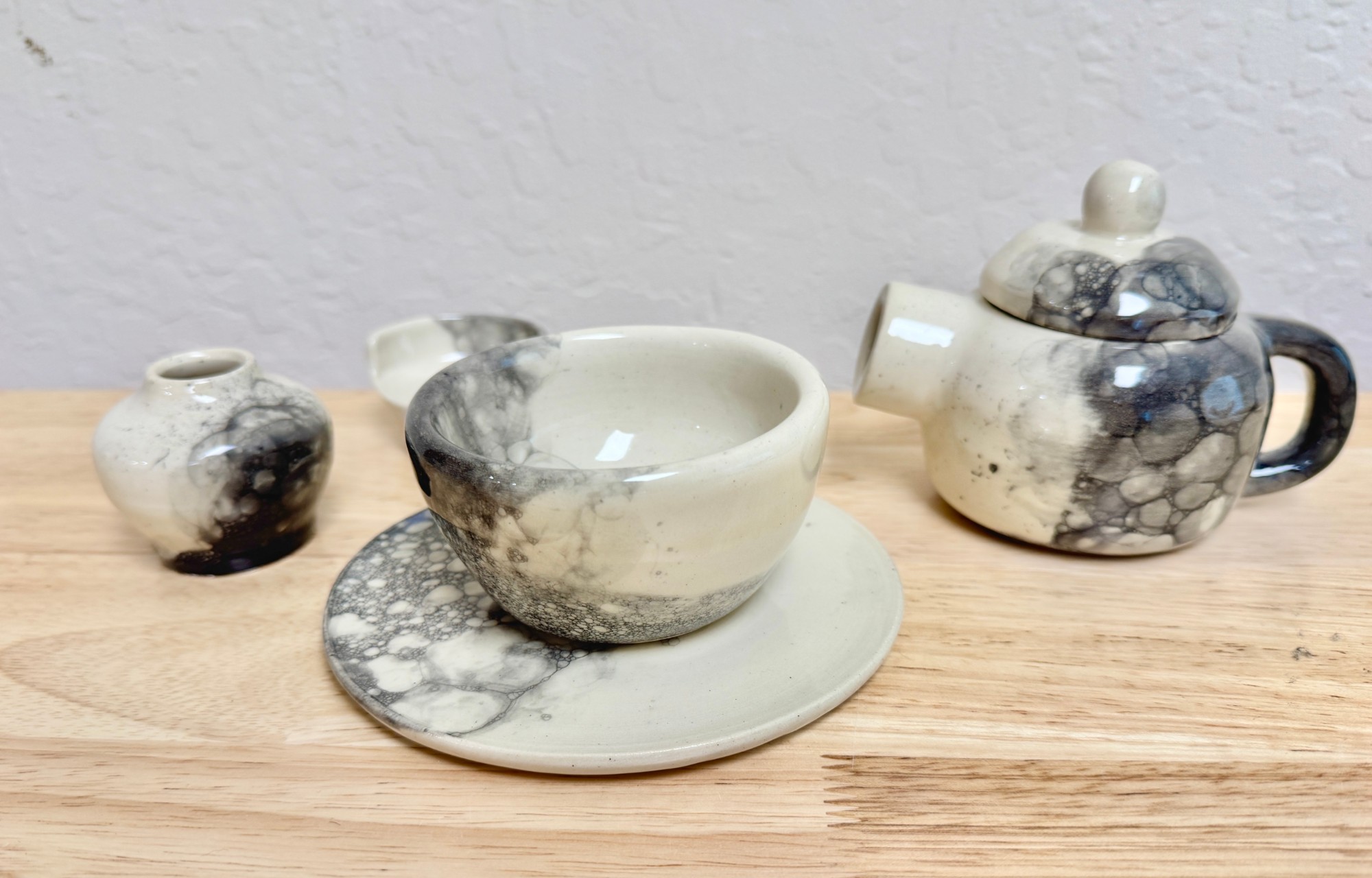 bubble glaze tea set